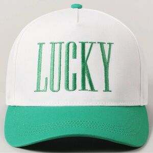White and Green LUCKY Trucker Hat
